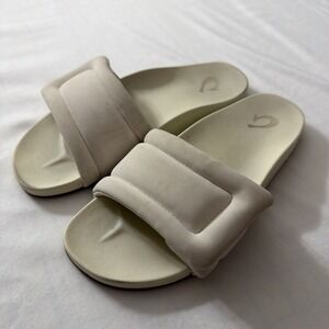 Women's Olukai Off White Sunbeam Slide Comfort Sandals Size 7 Gym Comfy Shoes